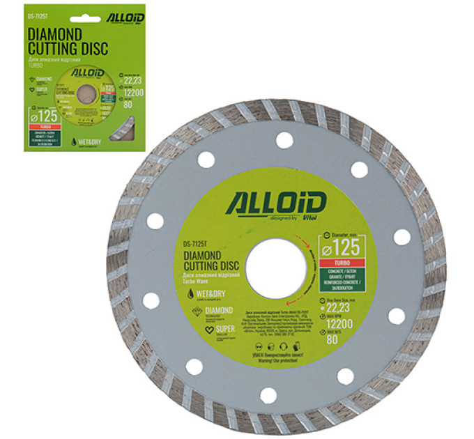 Alloid. Диск алмазный отрезной Turbo 125 мм